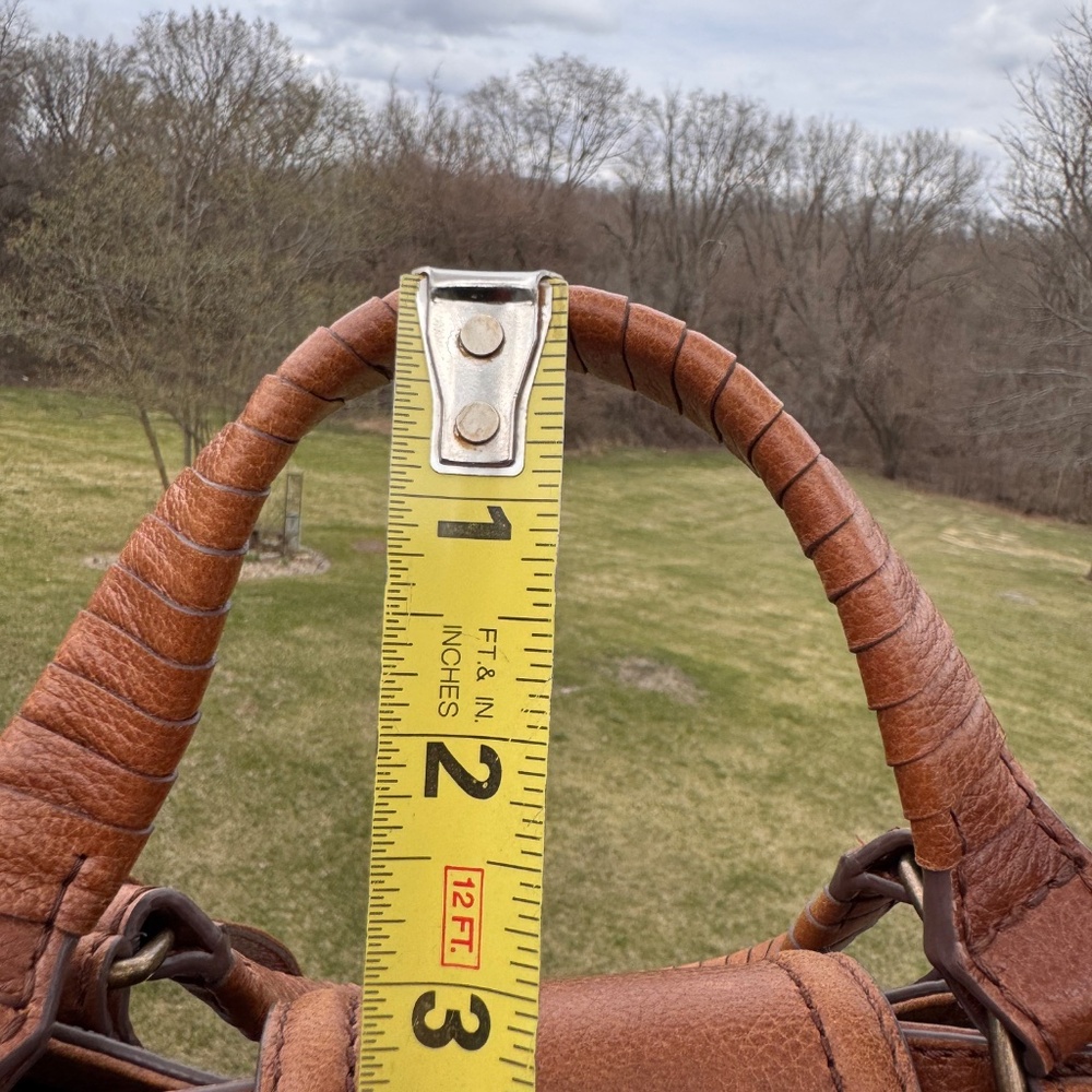 FRYE AND CO. Tan Leather Top-Handle Shoulder Bag with Buckle - Picture 11 of 11